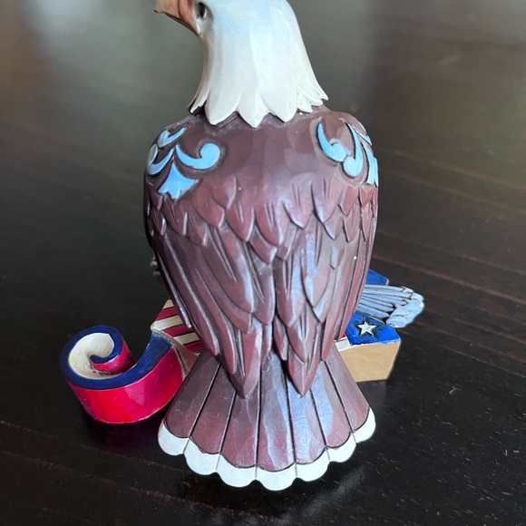 Jim Shore Eagle Sculpture in Brown, White & Blue - Picture 4 of 5